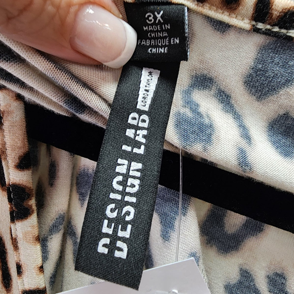 Design Lab Animal Print Short Sleeve T-Shirt Size 3X