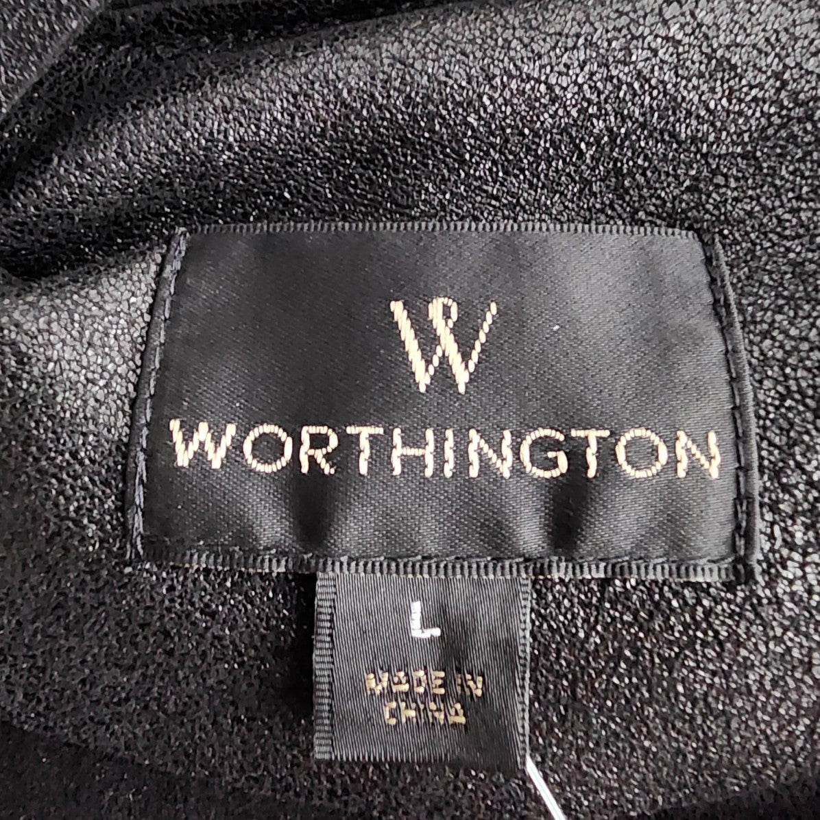 Worthington Black Faux Suede Cardigan Jacket Size L