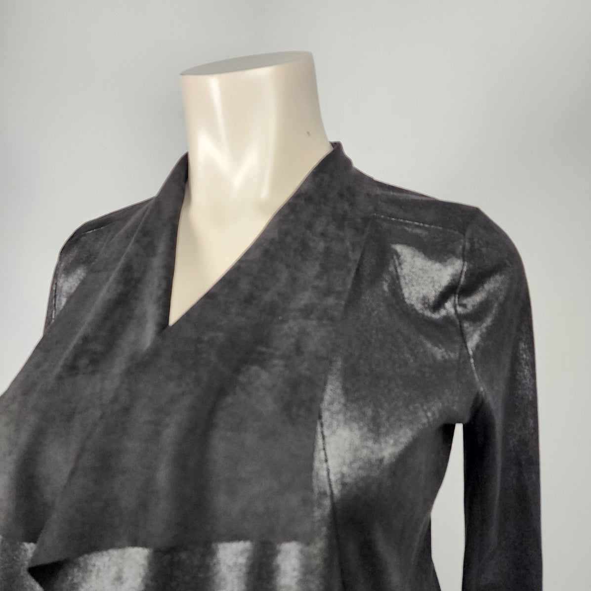 Worthington Black Faux Suede Cardigan Jacket Size L