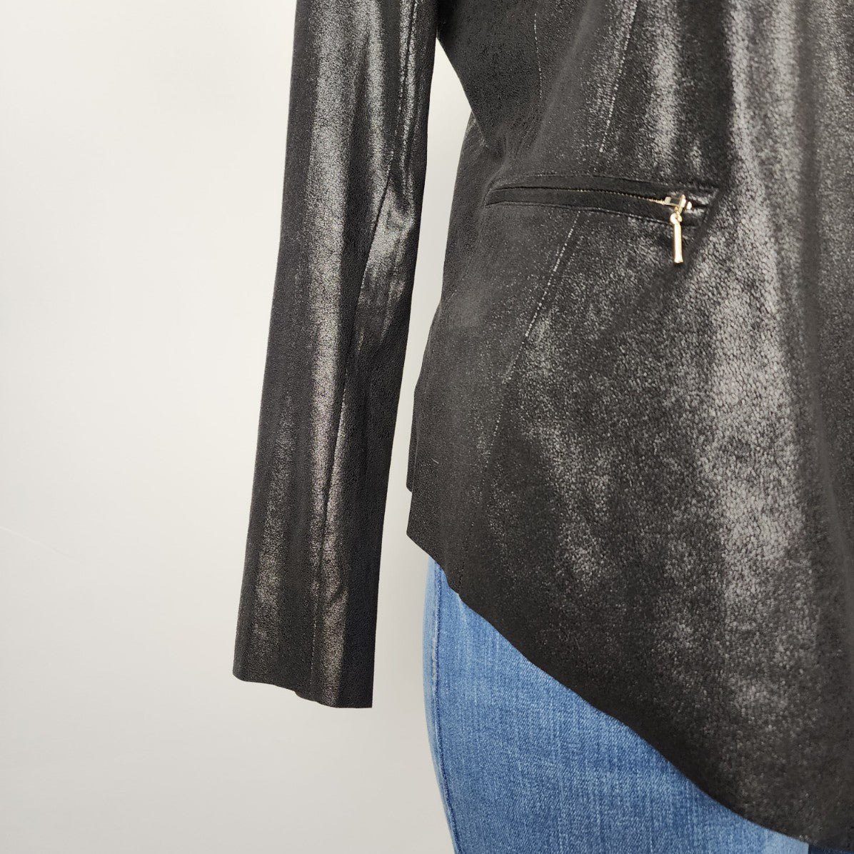 Worthington Black Faux Suede Cardigan Jacket Size L