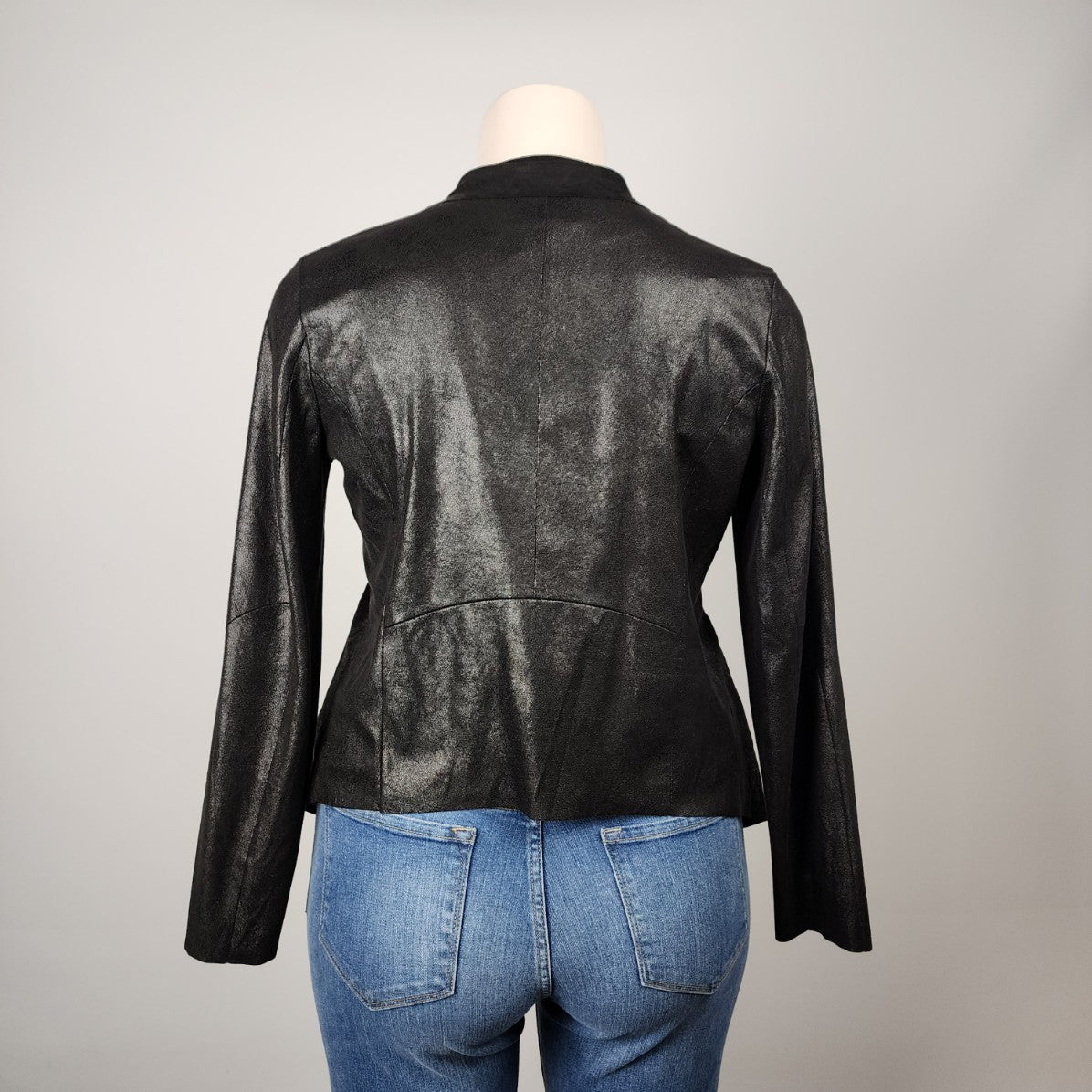 Worthington Black Faux Suede Cardigan Jacket Size L