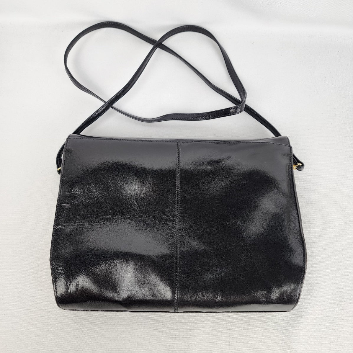 Vintage La Scala Black Leather Clutch Shoulder Purse