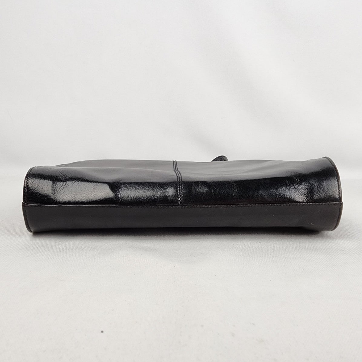 Vintage La Scala Black Leather Clutch Shoulder Purse