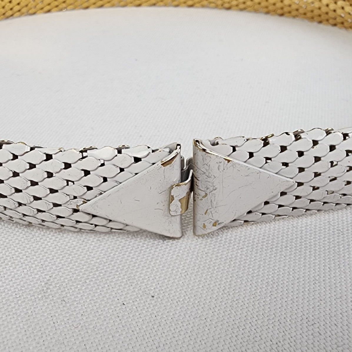 Vintage Gold Tone White Enamel Necklace Earrings Bracelet