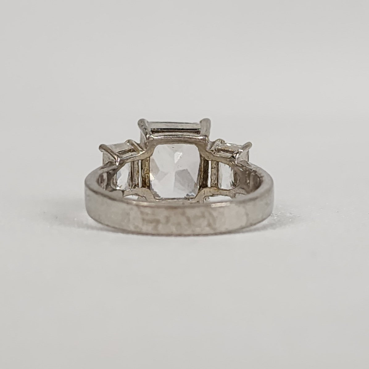 925 Sterling Silver Square CZ Stone Ring Size 7