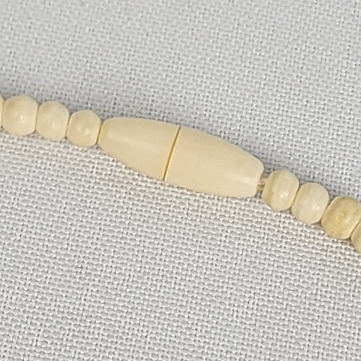 Carved Flower Celluloid Cream Beaded Necklace