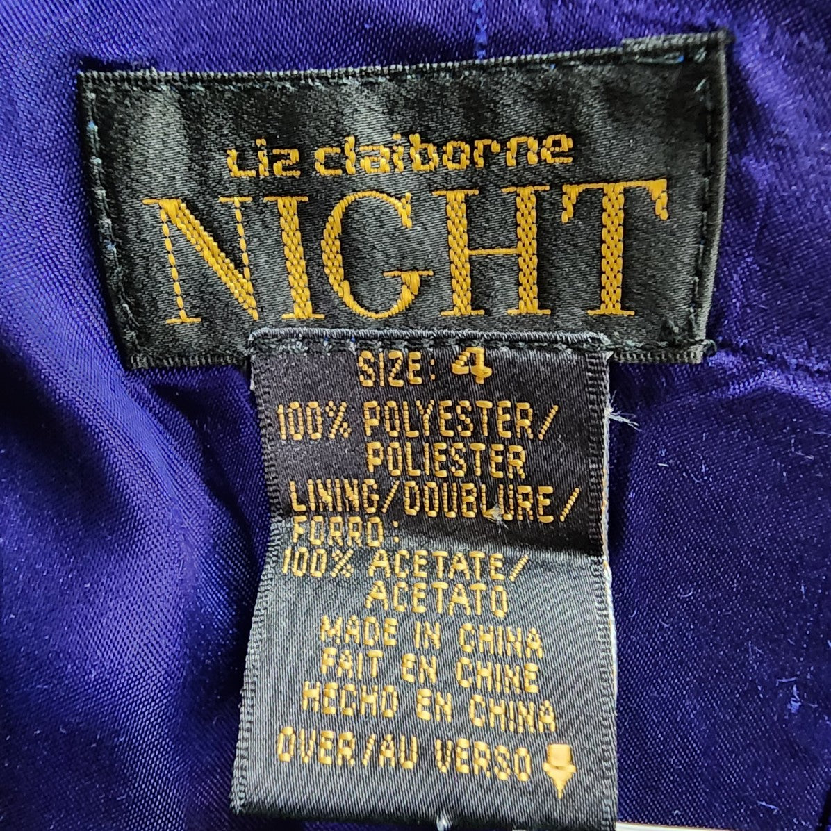 Vintage Liz Claiborne NIGHT Blue Beaded Long Gown Size 4