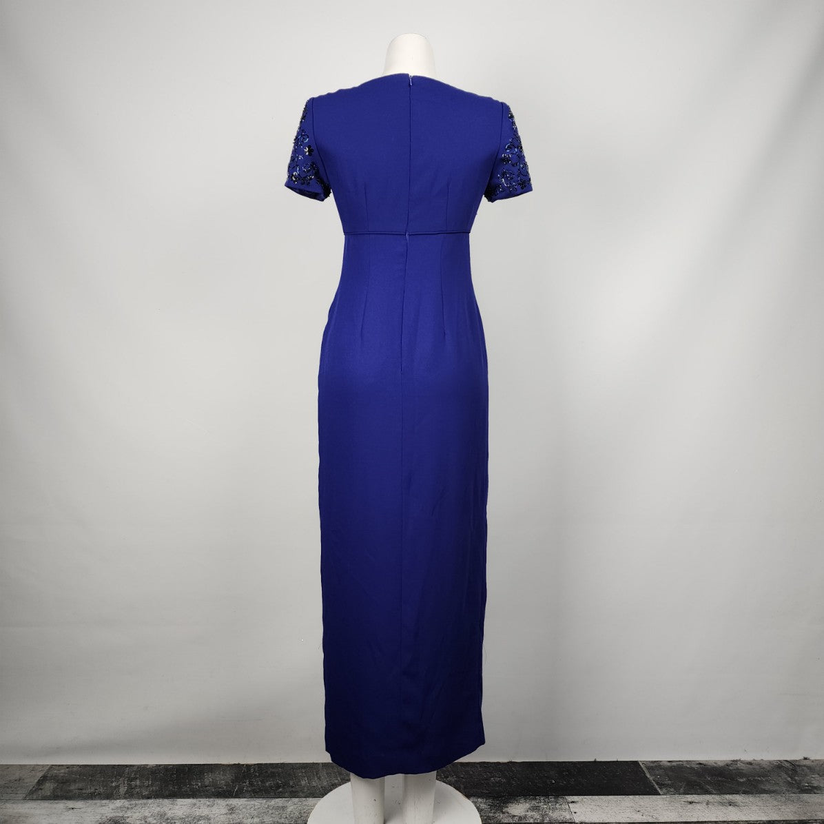 Vintage Liz Claiborne NIGHT Blue Beaded Long Gown Size 4
