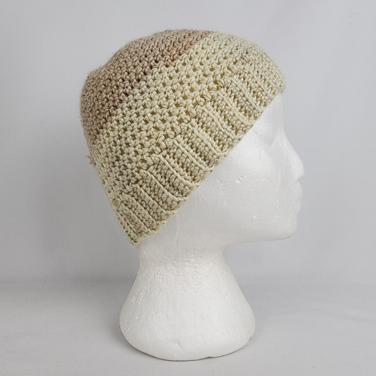 Handmade Cream Knit Pony Tail Toque