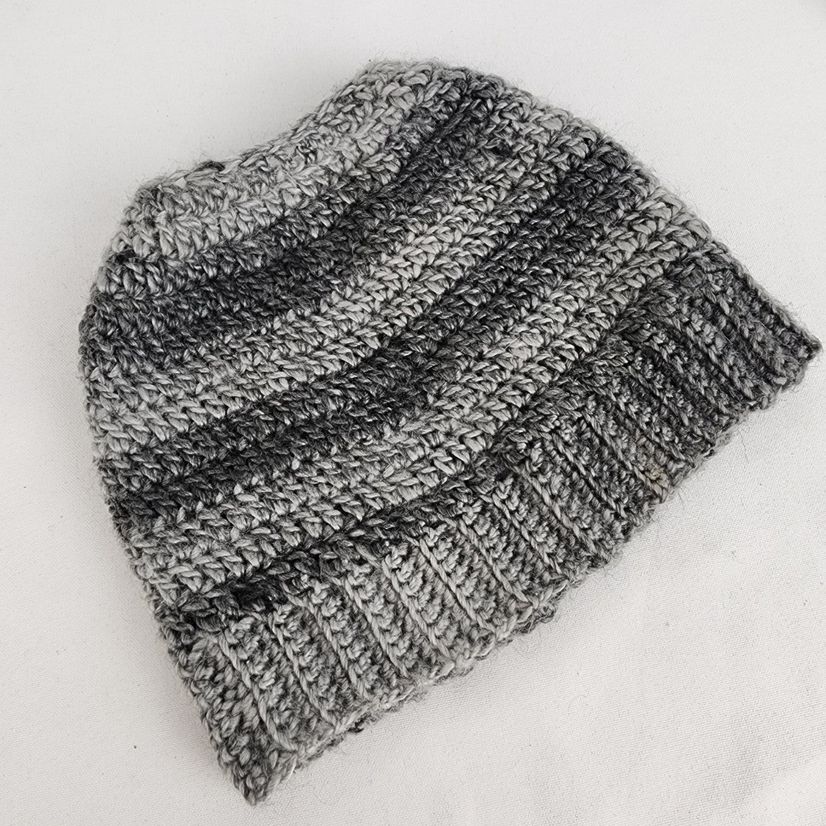 Handmade Grey Knit Pony Tail Toque