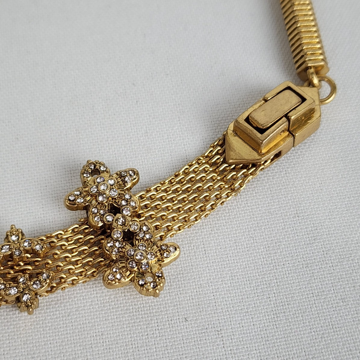 Cabi Bon Vivant Gold Flower Necklace & Bracelet