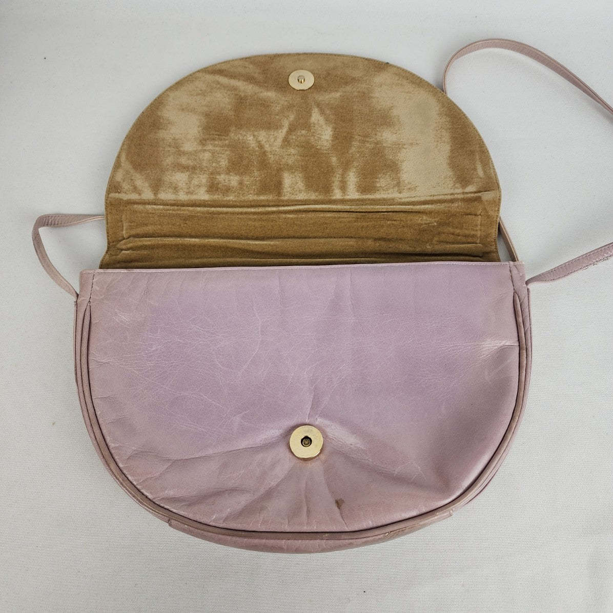 Vintage Purple Color Block Leather Shoulder Purse