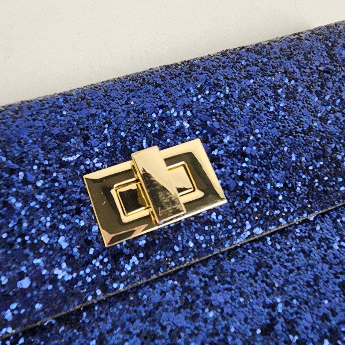 Este Lauder Blue Sparkle Envelope Clutch Purse