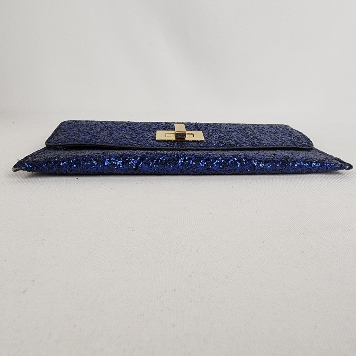 Este Lauder Blue Sparkle Envelope Clutch Purse
