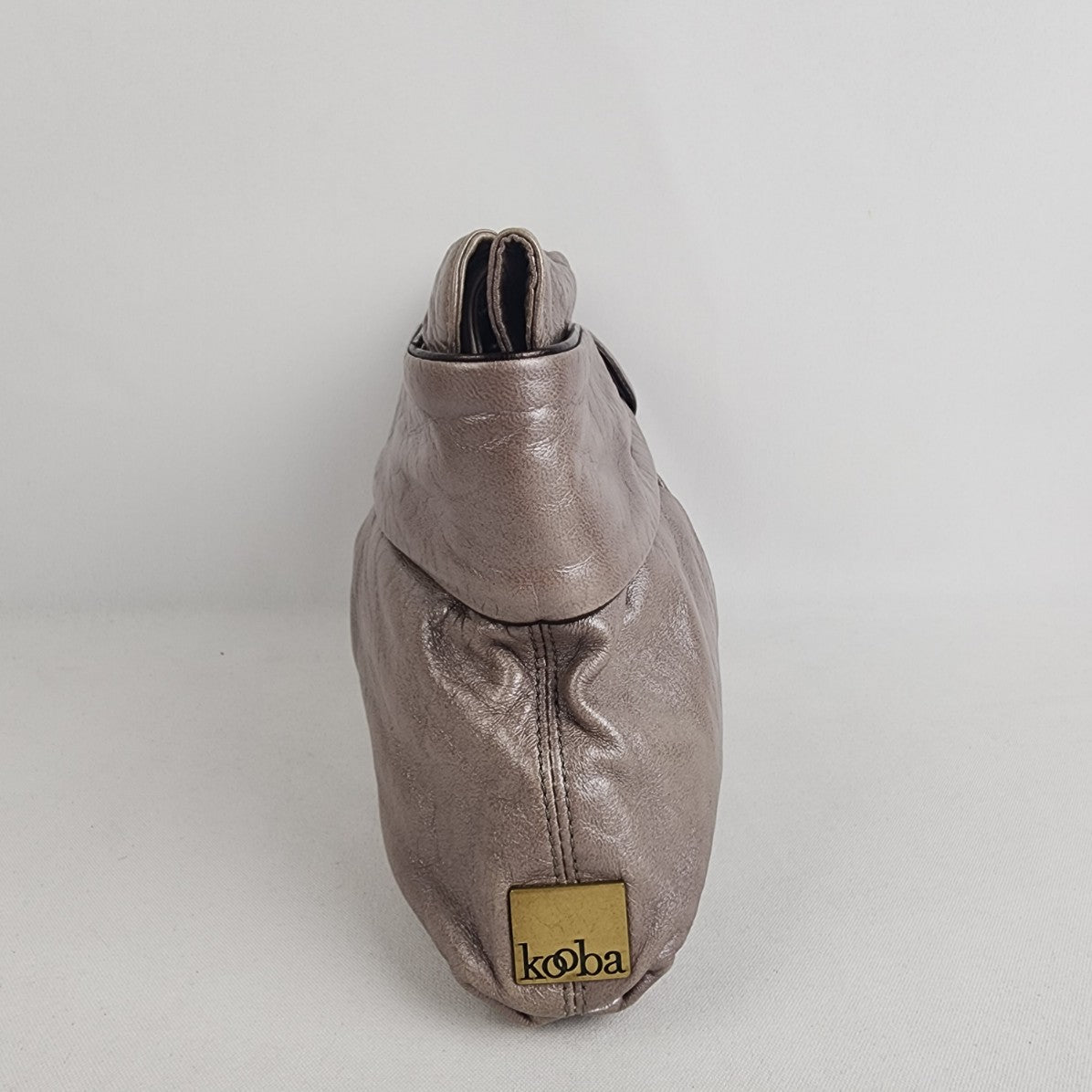 Kooba Metallic Silver Leather Clutch Purse