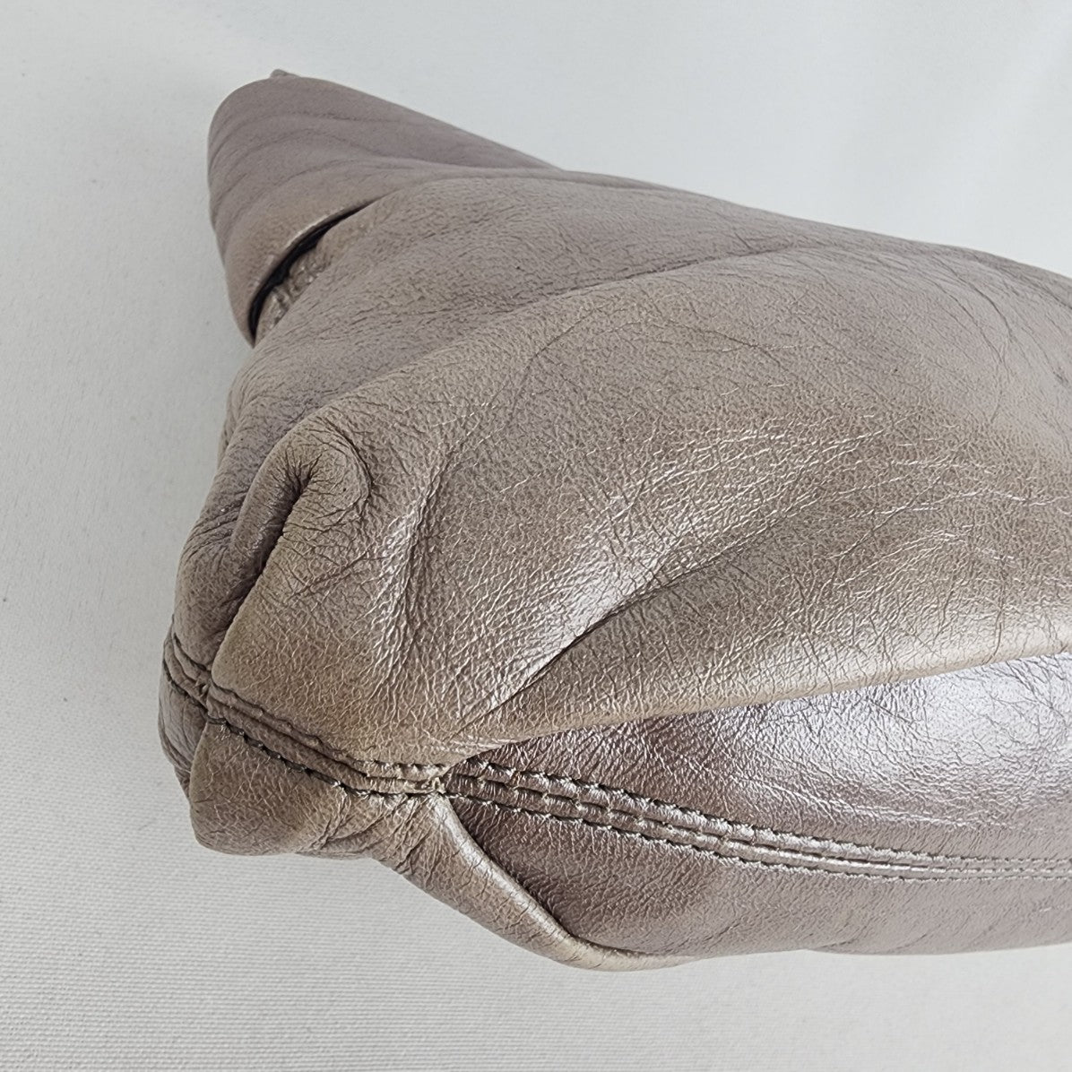 Kooba Metallic Silver Leather Clutch Purse