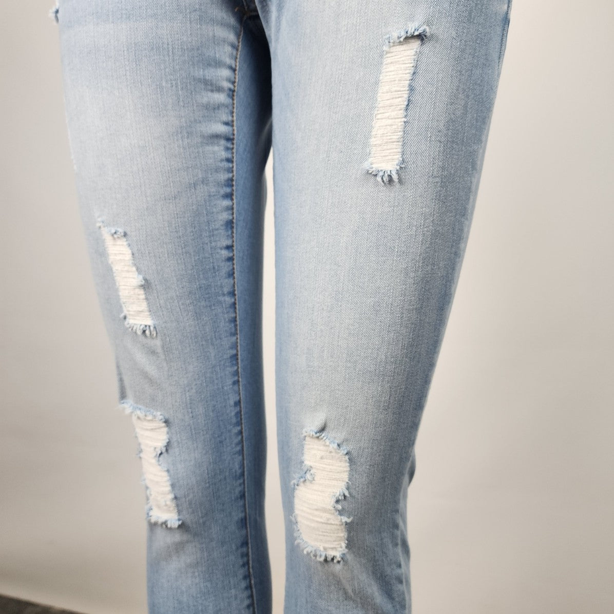 Ci Sono Light Wash Distressed Denim Overalls Size S