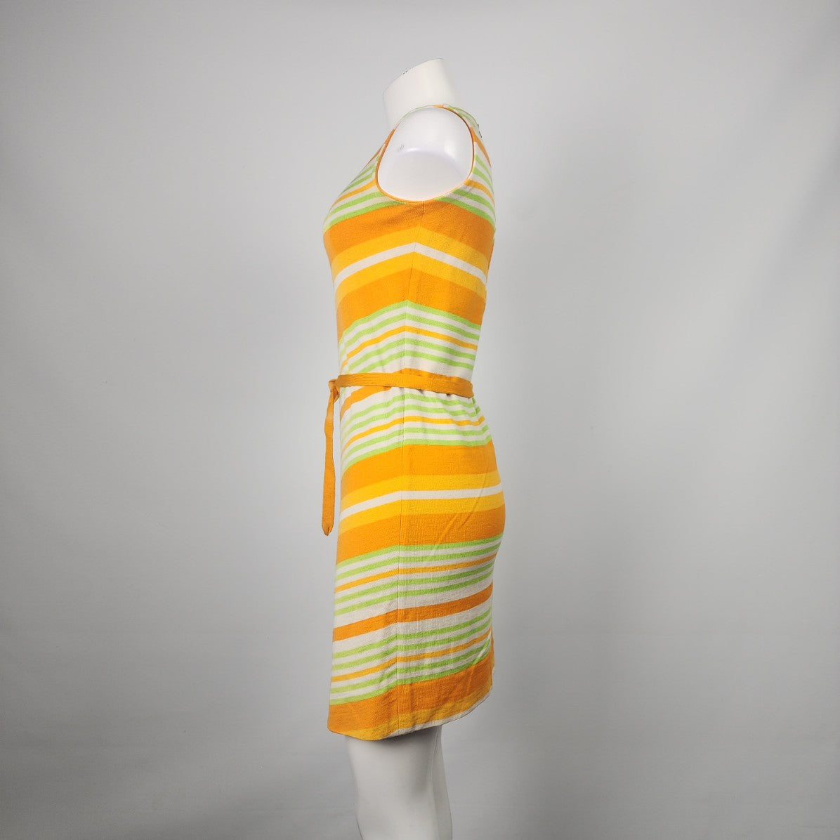 Vintage Lucia Made In Italy Green & Orange Knit Mini Dress Size S