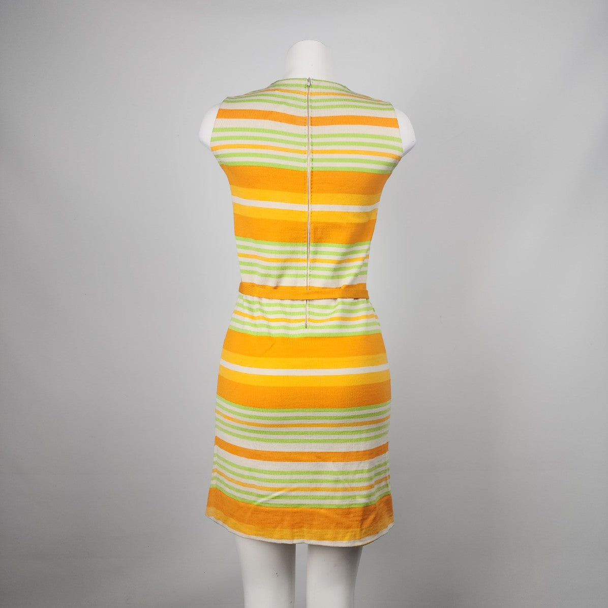 Vintage Lucia Made In Italy Green & Orange Knit Mini Dress Size S