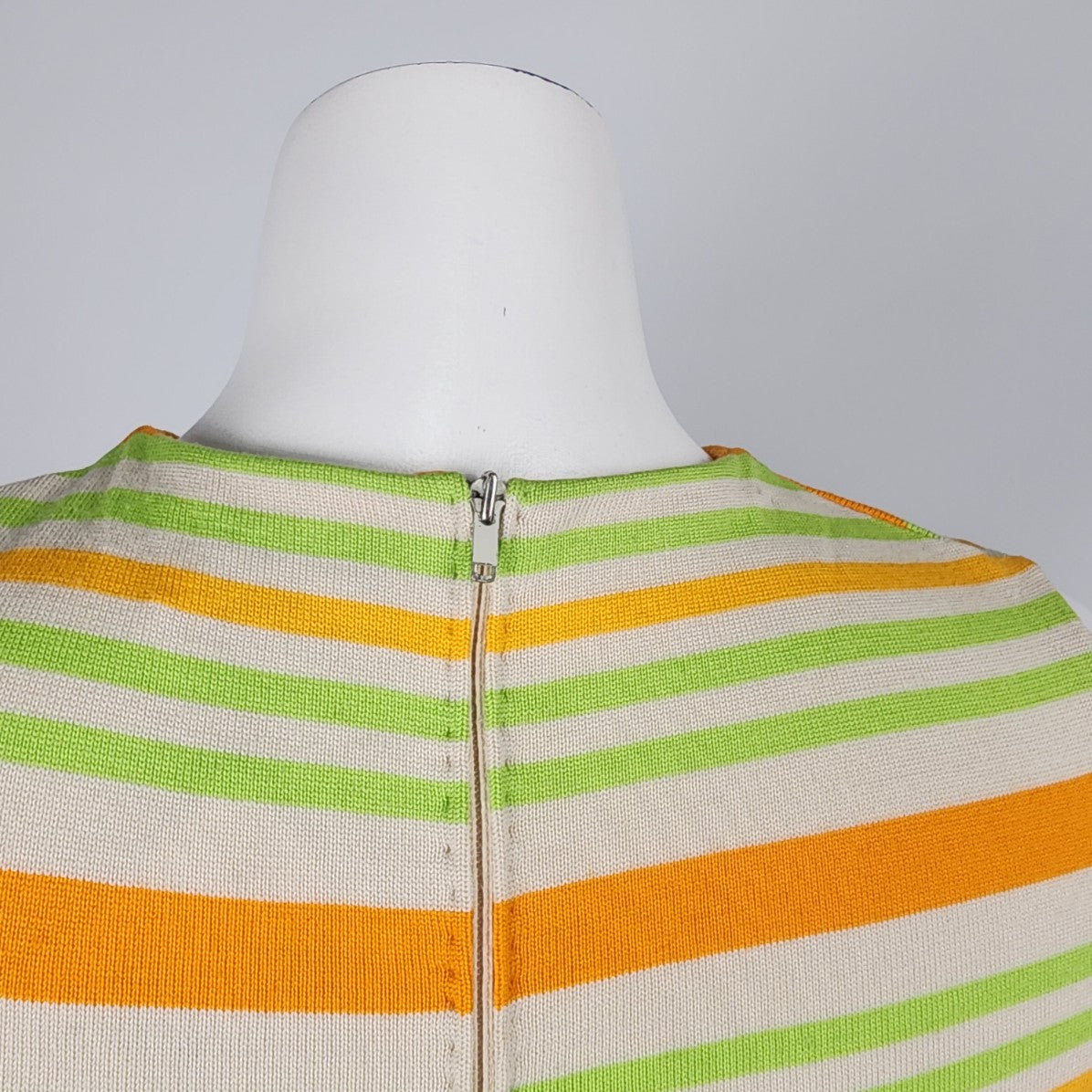 Vintage Lucia Made In Italy Green & Orange Knit Mini Dress Size S