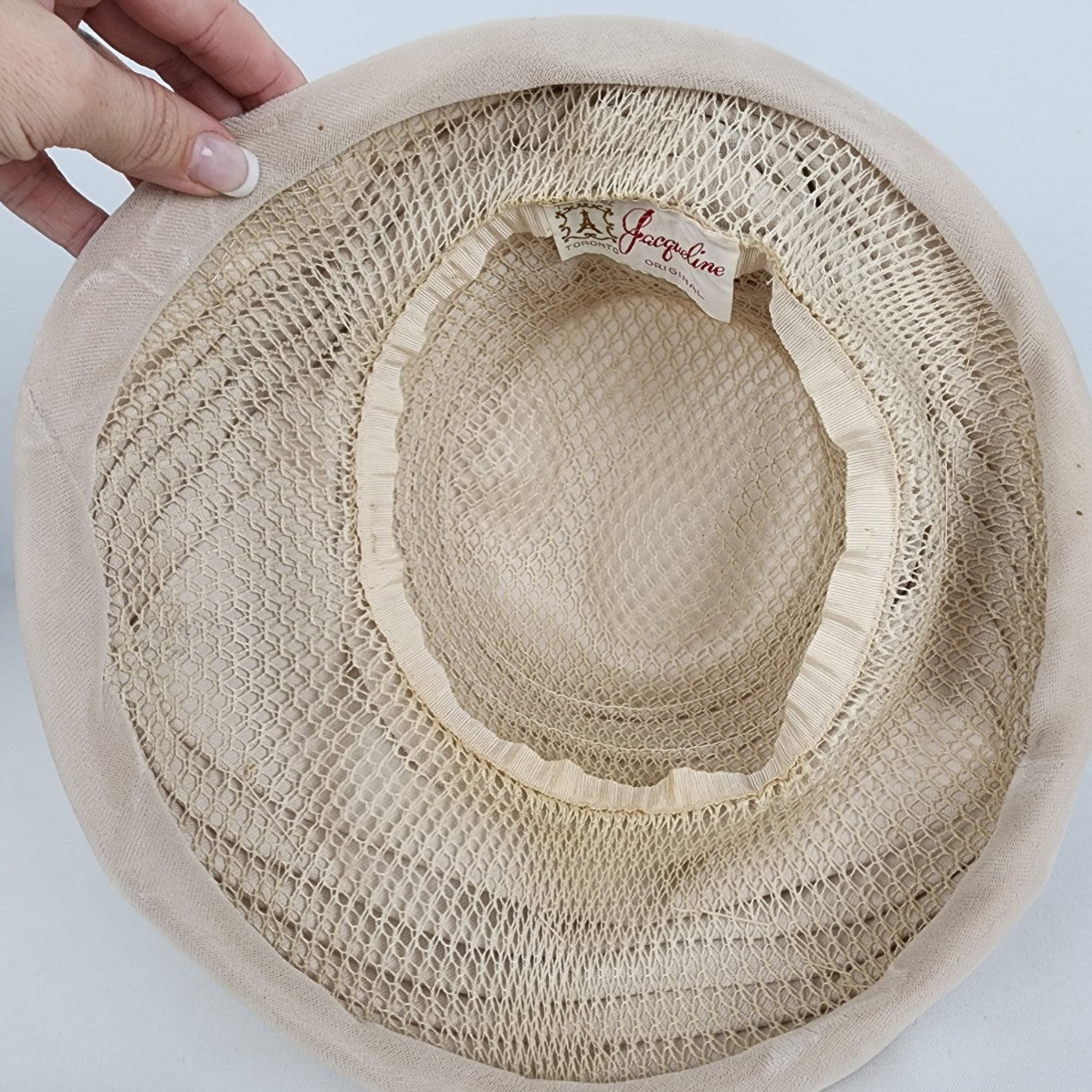 Vintage Jacqueline Cream Velvet Feather Detail Hat