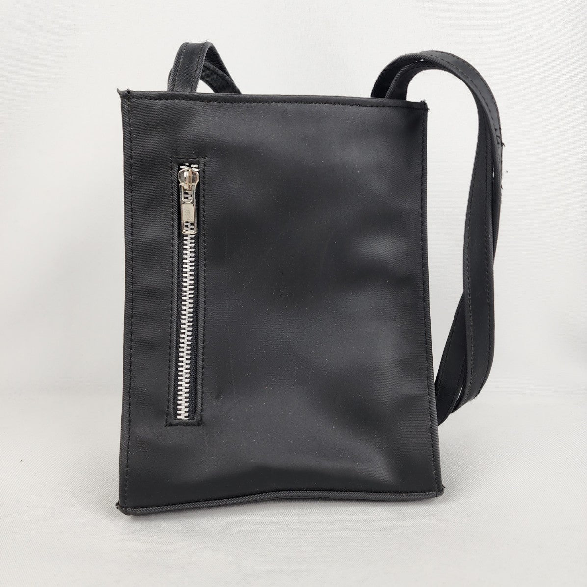 Vintage Y2K Black Zip Detail Mini Tote Shoulder Purse