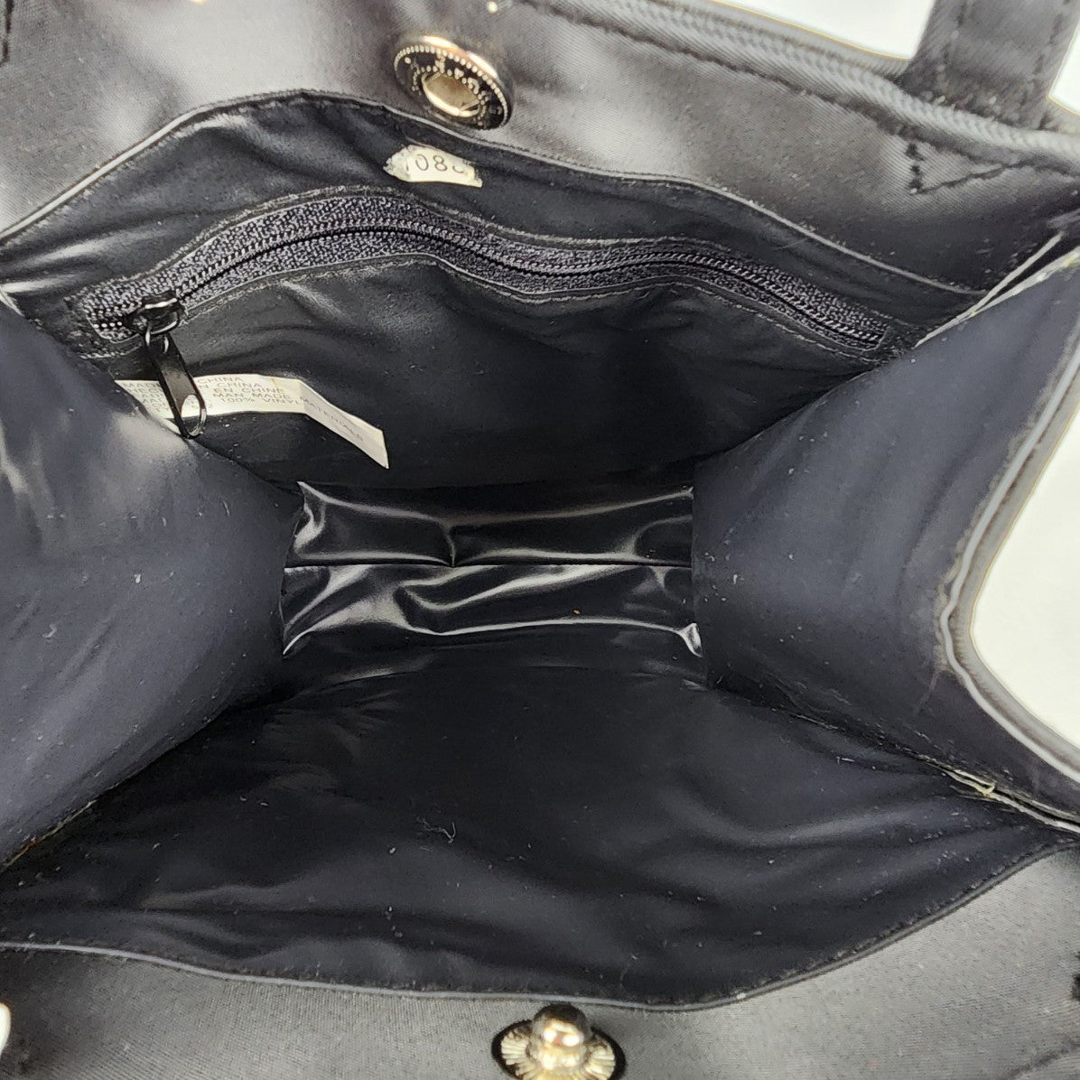 Vintage Y2K Black Zip Detail Mini Tote Shoulder Purse