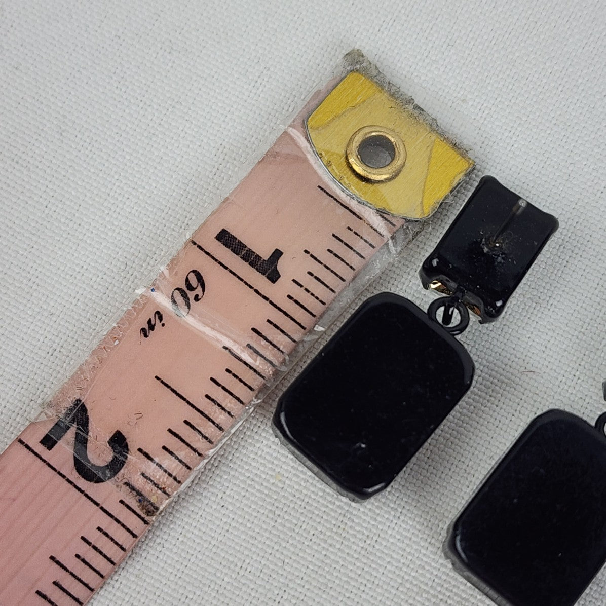 Black & Silver Square Faceted Drop Statement Earrings