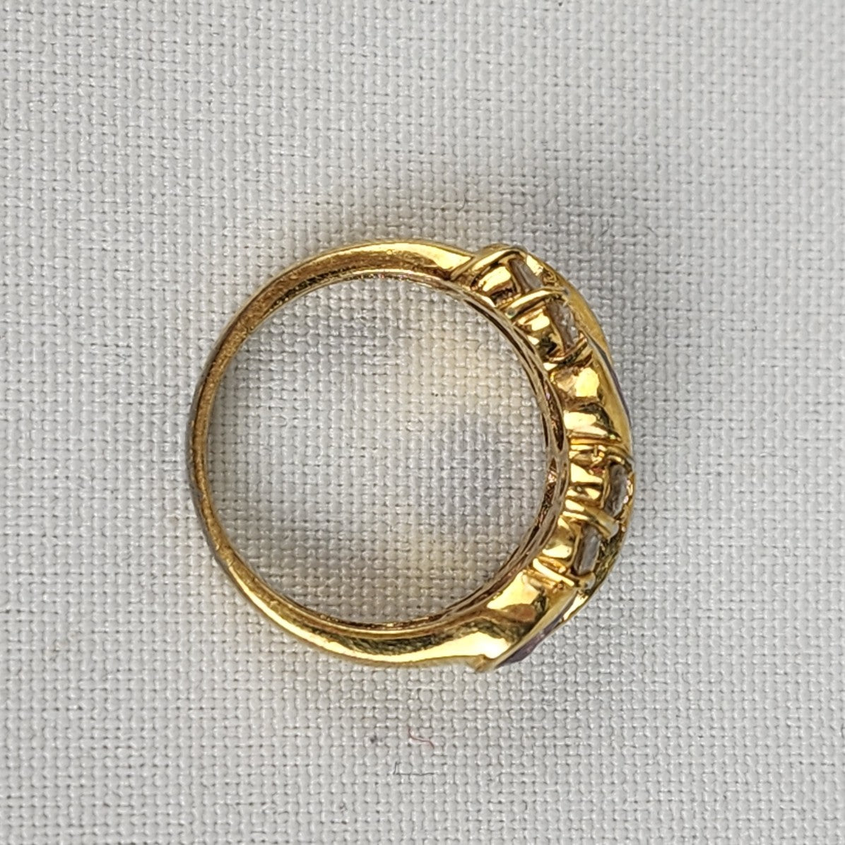 Gold Tone Purple Stone Ring Size 7