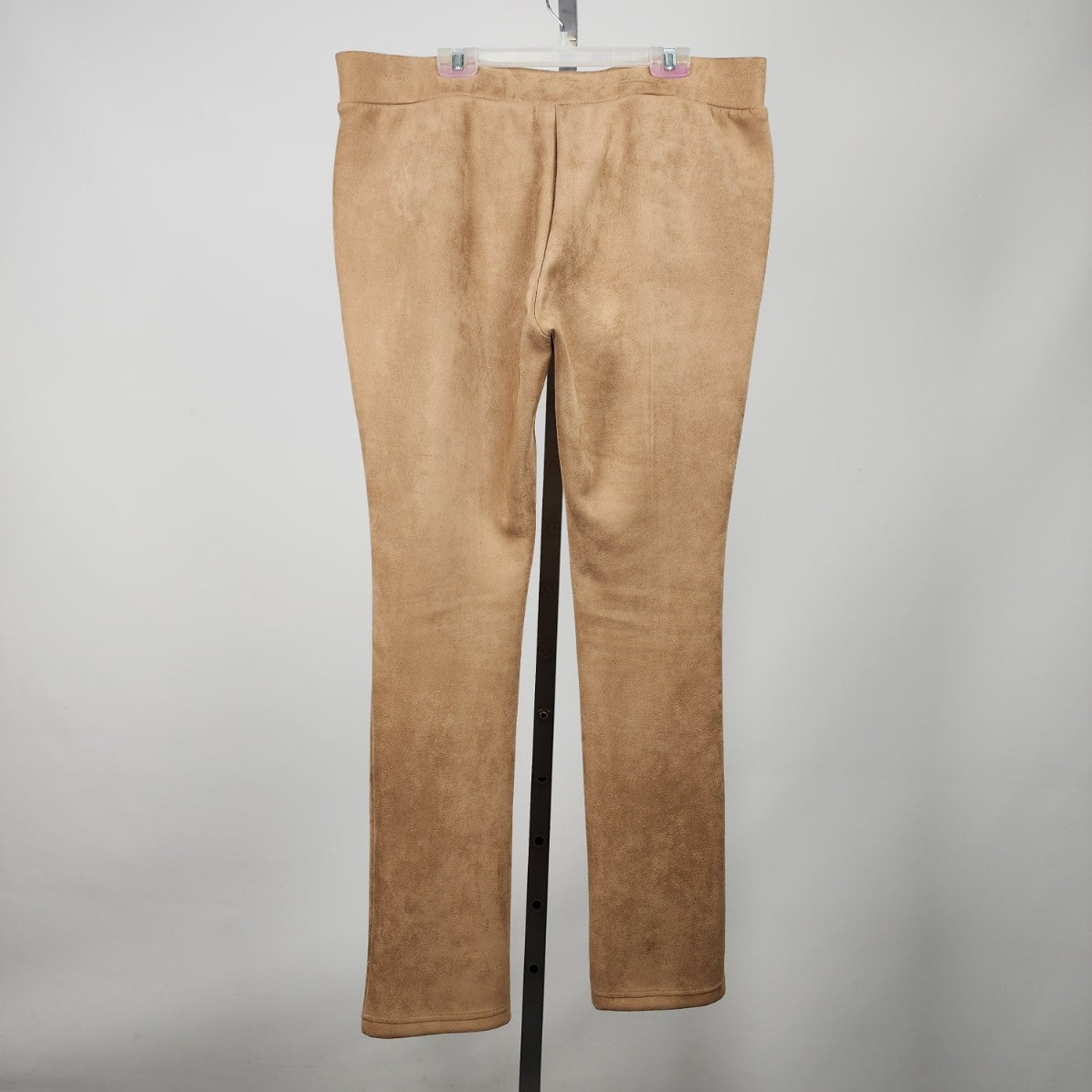 Minkas Brown Faux Suede Pull On Pants Size 2XL