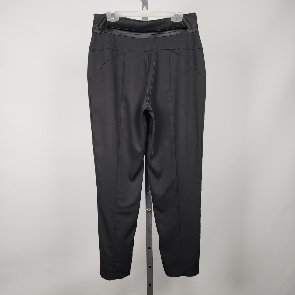 Black Satin Waist Straight Leg Dress Pants Size S/M