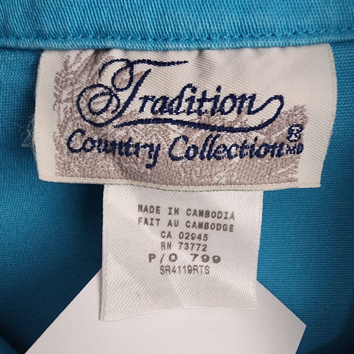Tradition Country Collection Blue Cotton Embroidered Floral Denim Jacket Size 8