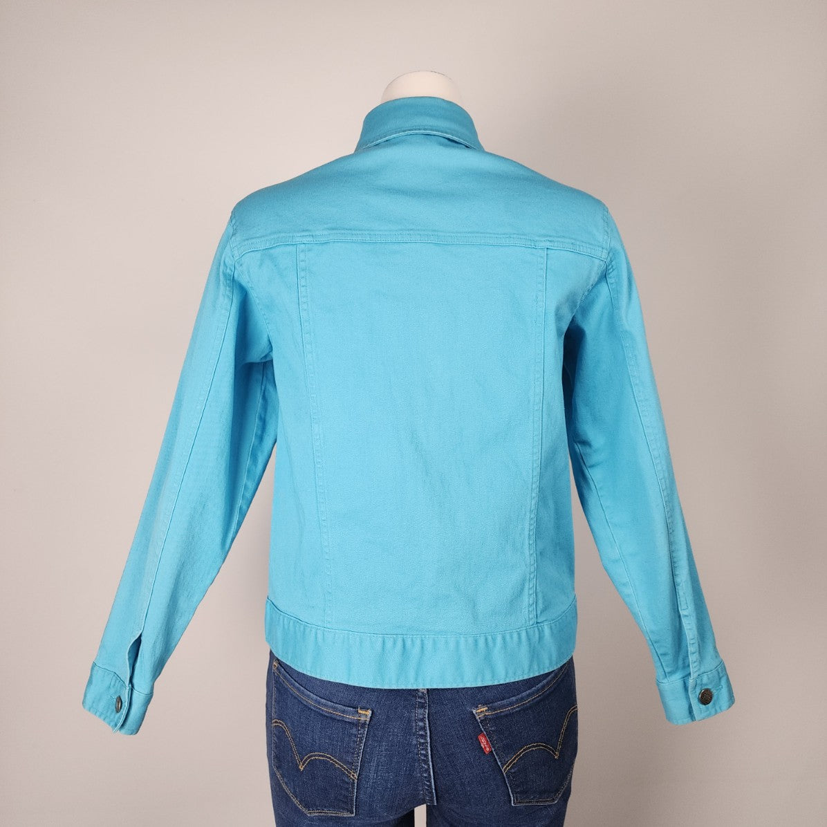 Tradition Country Collection Blue Cotton Embroidered Floral Denim Jacket Size 8