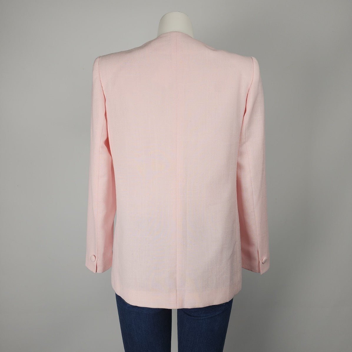 Vintage Sterling Cooper Soft Pink Floral Cutout Blazer Size 10/11