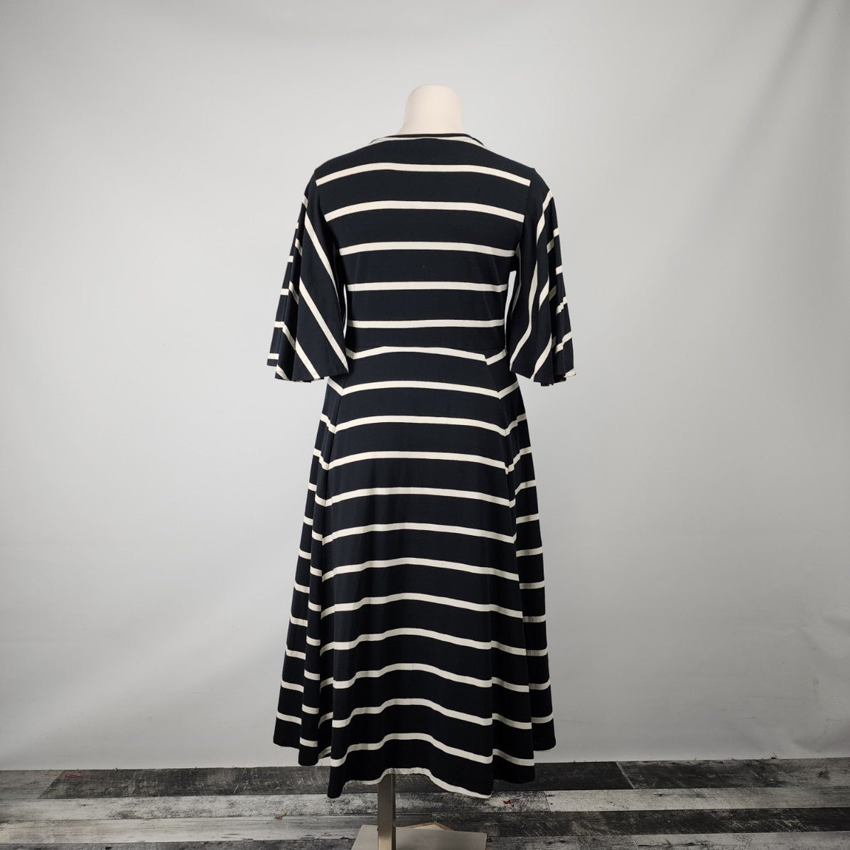 Who What Wear Black Stripped Fit & Flare Dress Size XL