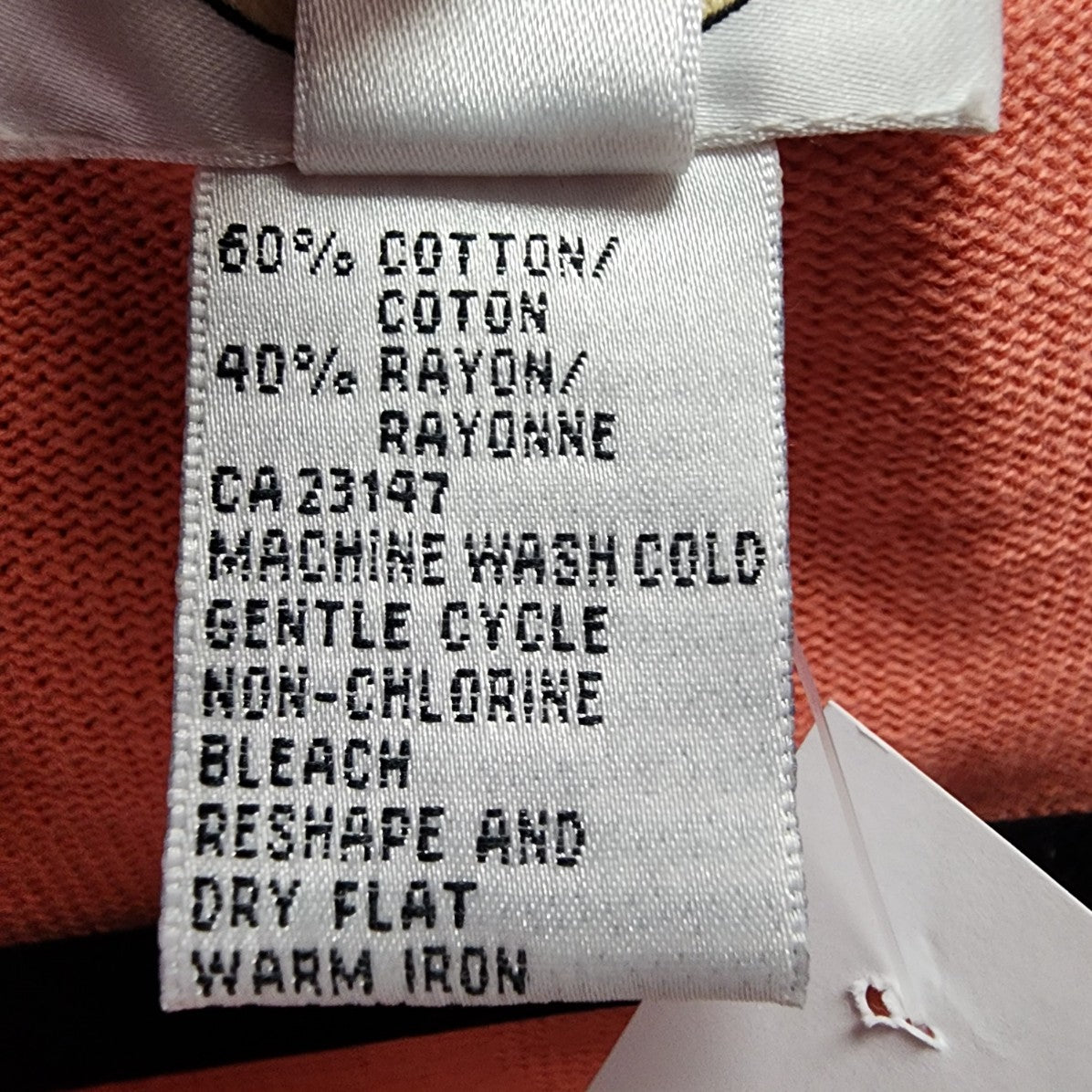 Talbots Orange & Pink Cotton Cardigan Size S