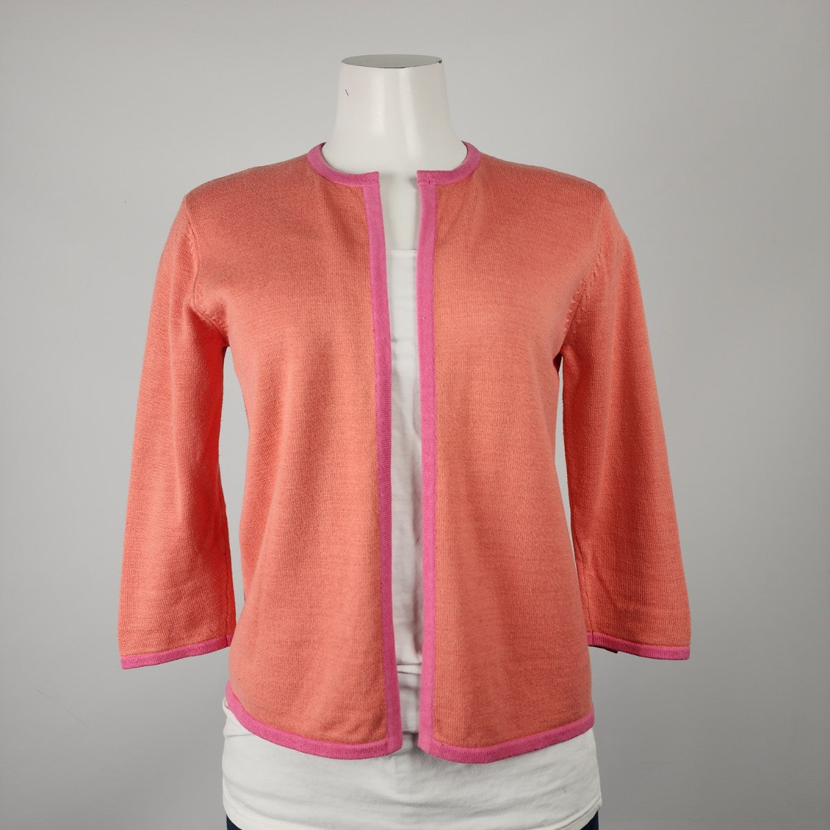 Talbots Orange & Pink Cotton Cardigan Size S
