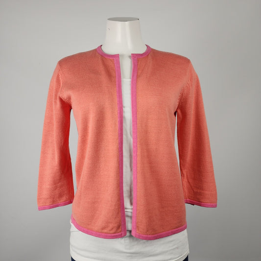 Talbots Orange & Pink Cotton Cardigan Size S