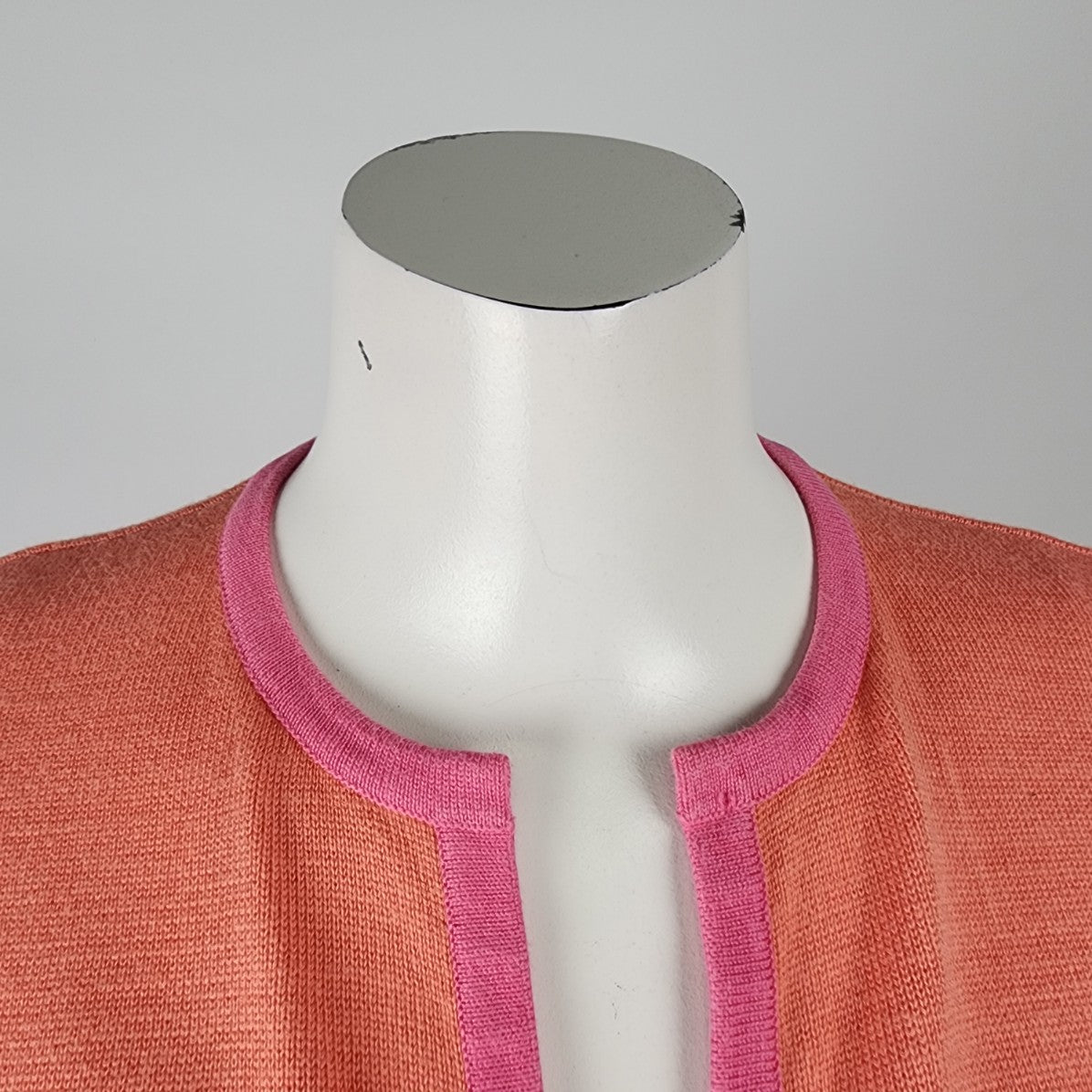 Talbots Orange & Pink Cotton Cardigan Size S