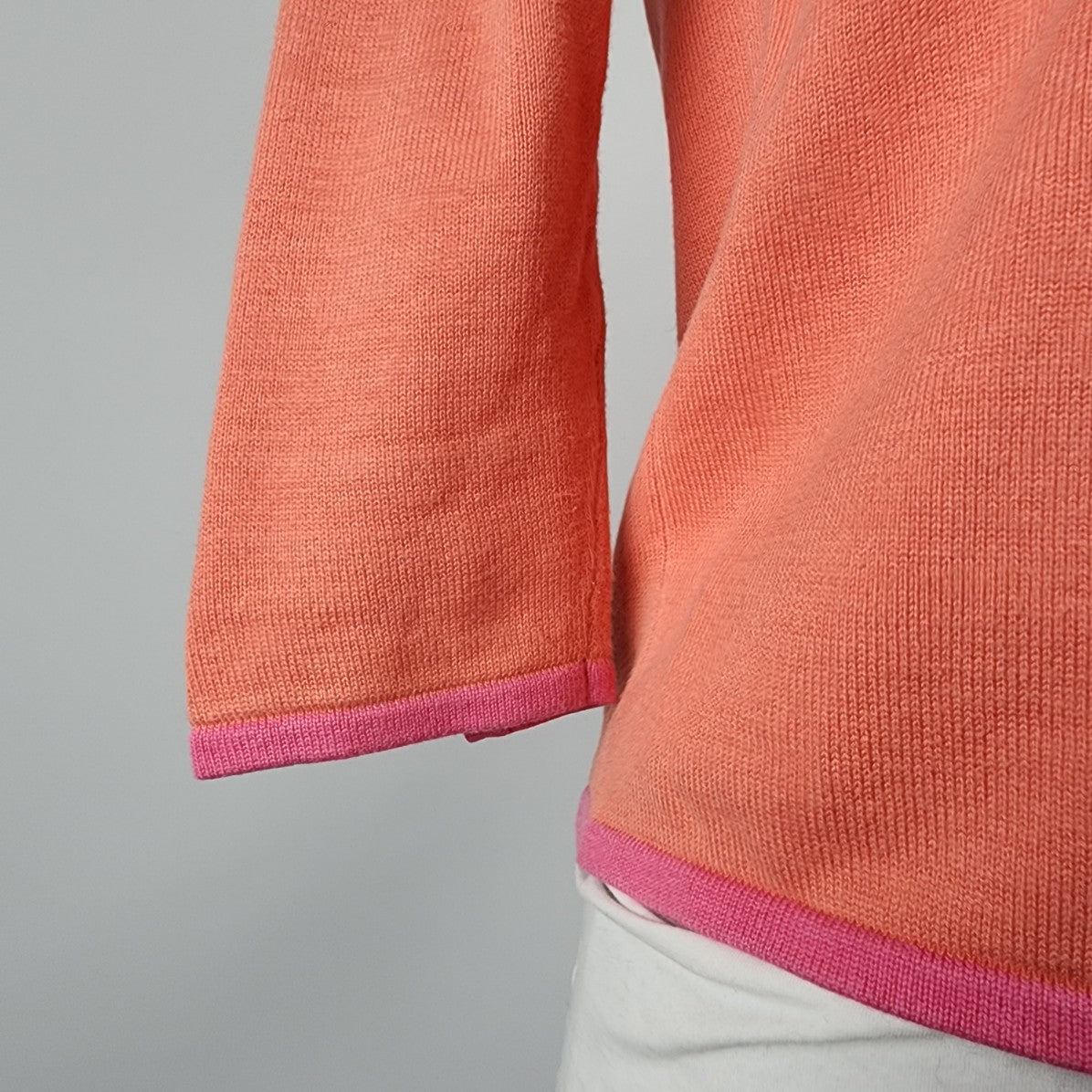 Talbots Orange & Pink Cotton Cardigan Size S