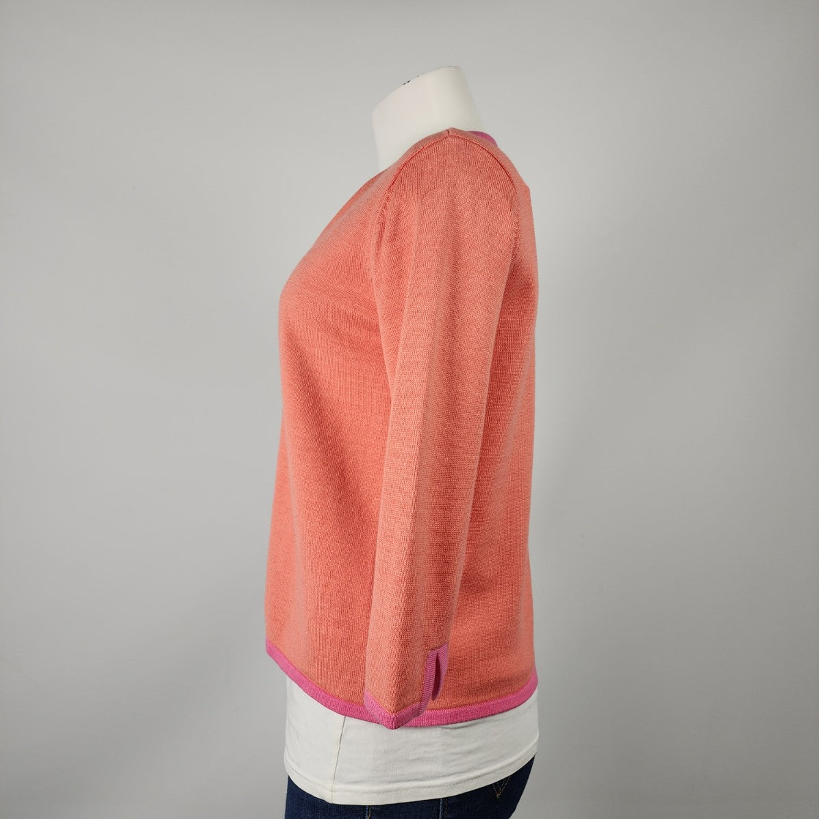Talbots Orange & Pink Cotton Cardigan Size S