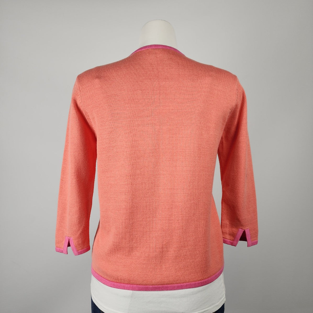 Talbots Orange & Pink Cotton Cardigan Size S