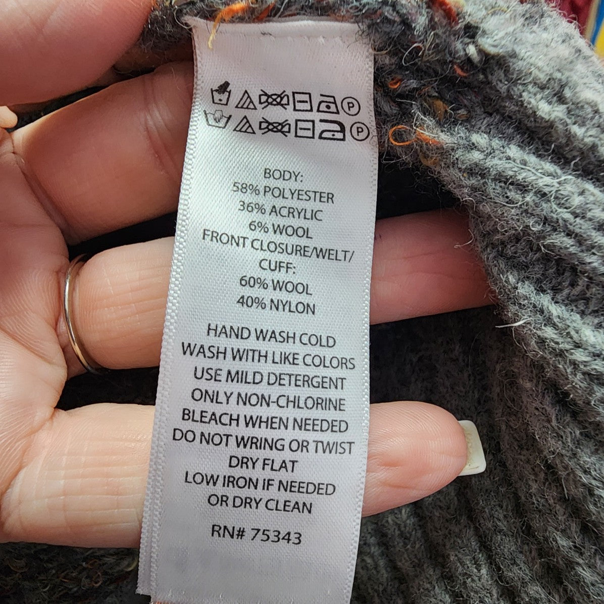 Tahari Grey Knit Long Cardigan Size XS