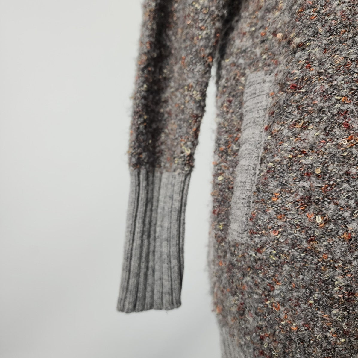 Tahari Grey Knit Long Cardigan Size XS