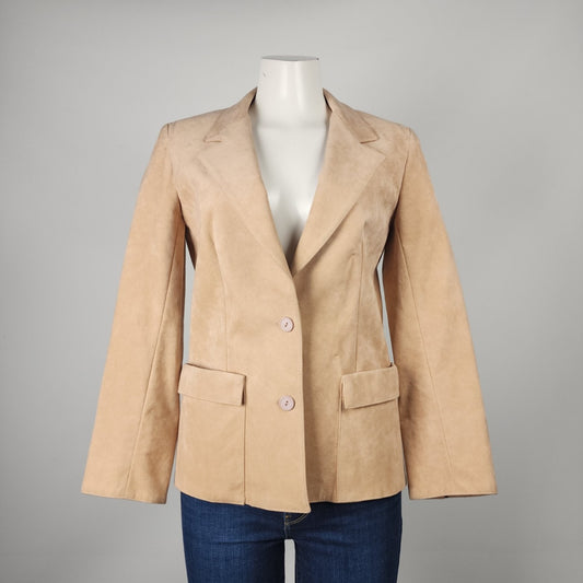 Vintage Holt Renfrew Cream Ultra Suede Blazer Size 10