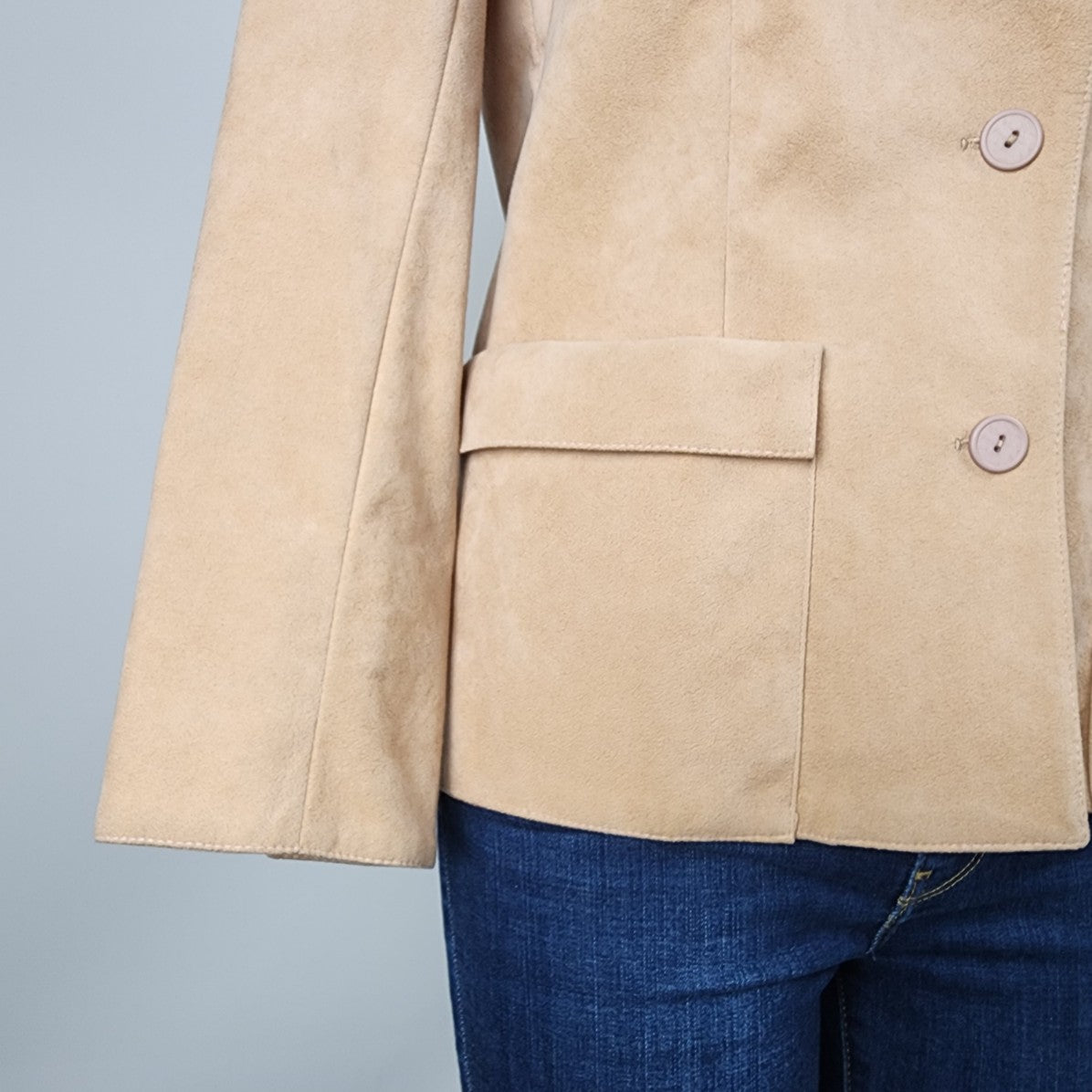 Vintage Holt Renfrew Cream Ultra Suede Blazer Size 10