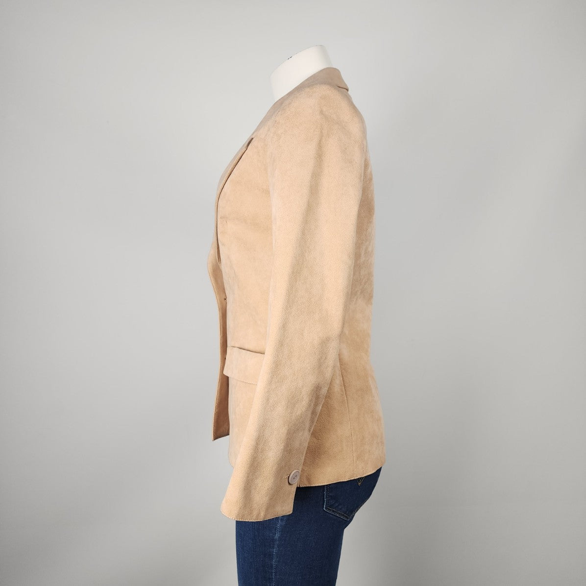 Vintage Holt Renfrew Cream Ultra Suede Blazer Size 10