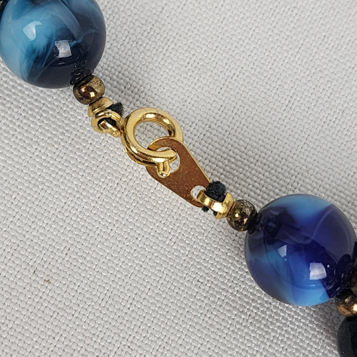 Blue Green & Burgundy Beaded Collar Necklace