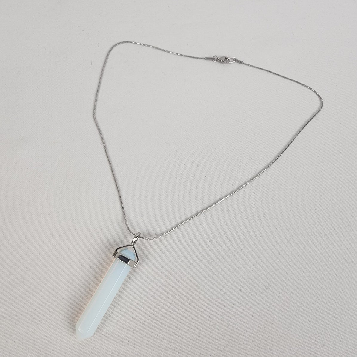 Crystal Pendant Stainless Steel Chain Necklace