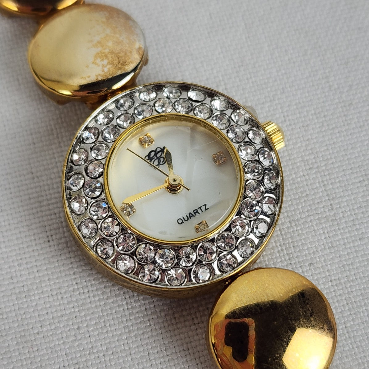 Elizabeth Taylor Gold Tone Crystal Rhinestone Watch